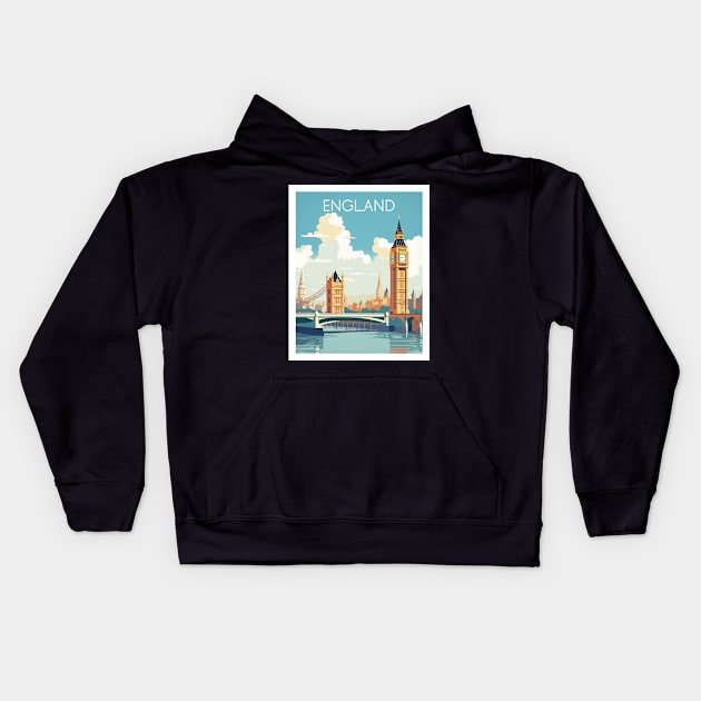 ENGLAND Kids Hoodie by MarkedArtPrints